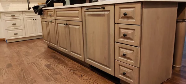 A panel-ready dishwasher with a cabinet front matched to the kitchen.